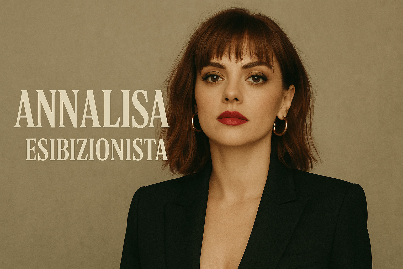 Annalisa in primo piano con la scritta del singolo Esibizionista, nuovo brano dell’album Ma io sono fuoco 2025
